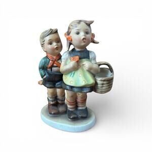 Goebel Hummel 49 3/0 “To Market” Girl Boy Basket - W.Germany 4.25" - Glued